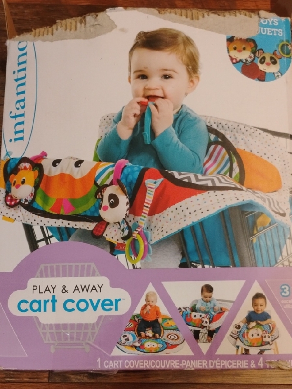 Infantino Colorful Multicolor Cart Cover with Animal Accents